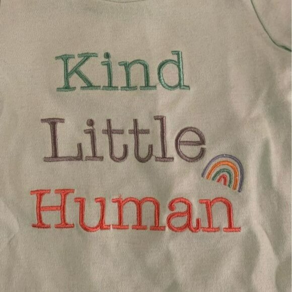 Baby starters gender neutral shorts one piece with kind little human saying -6M - Picture 2 of 7